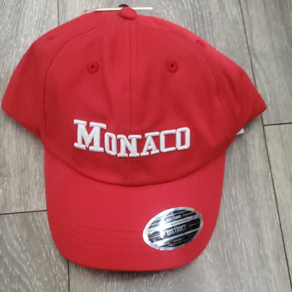 Primark Monaco Red and White  Embroidered Red Baseball Cap Hat